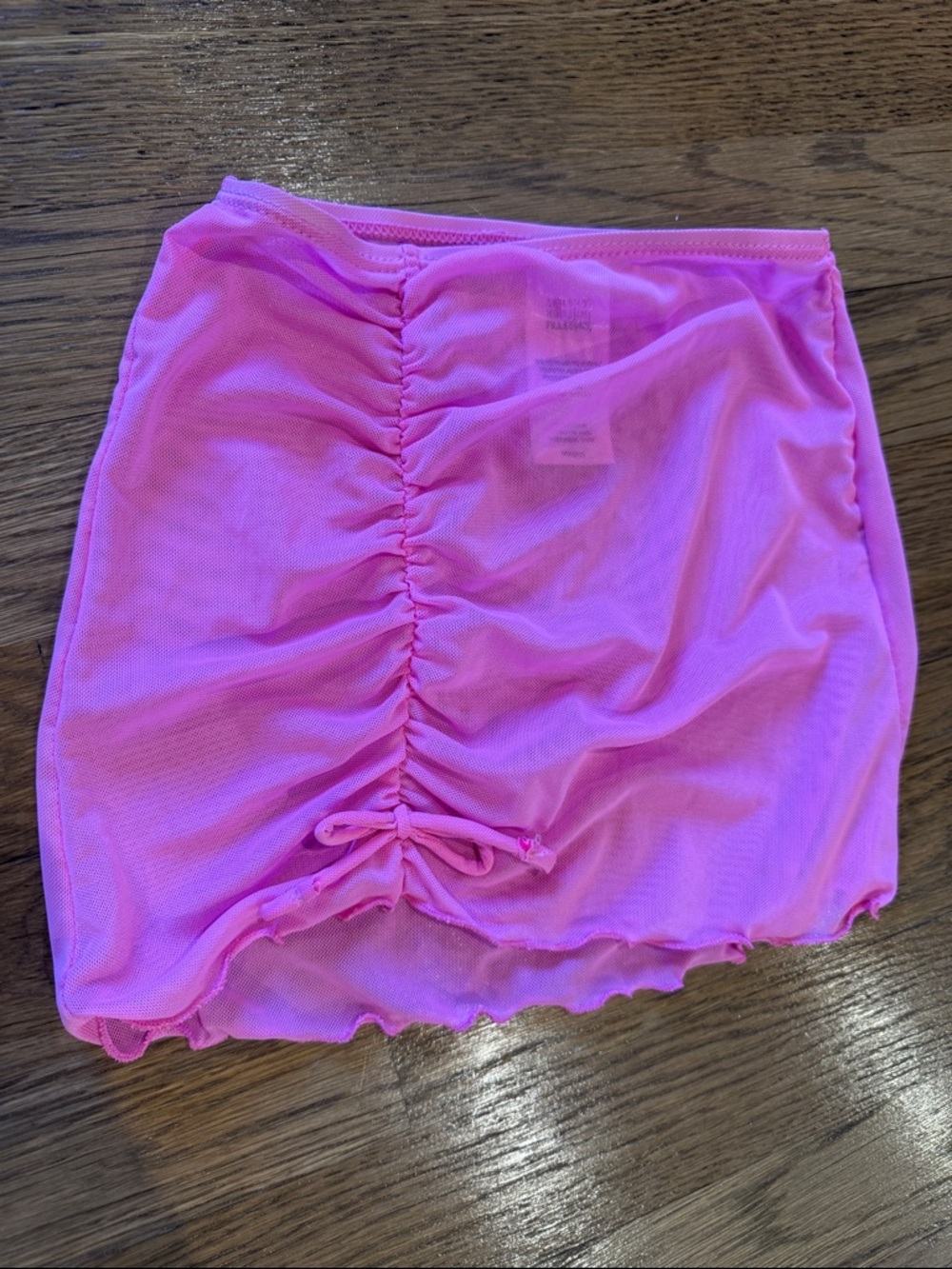 Swim coverup skirt, Sheer Ruched Pink Mini Skirt Girls 4/5 NWOT